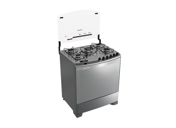 Fogão Brastemp Ative FlatTop 5 Bocas Acend.Automático Inox